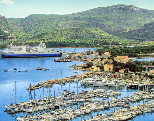 View to the harbor of Porto-Vecchio Corsica France