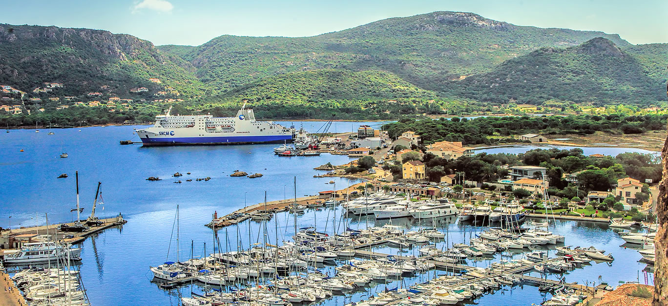 View to the harbor of Porto-Vecchio Corsica France