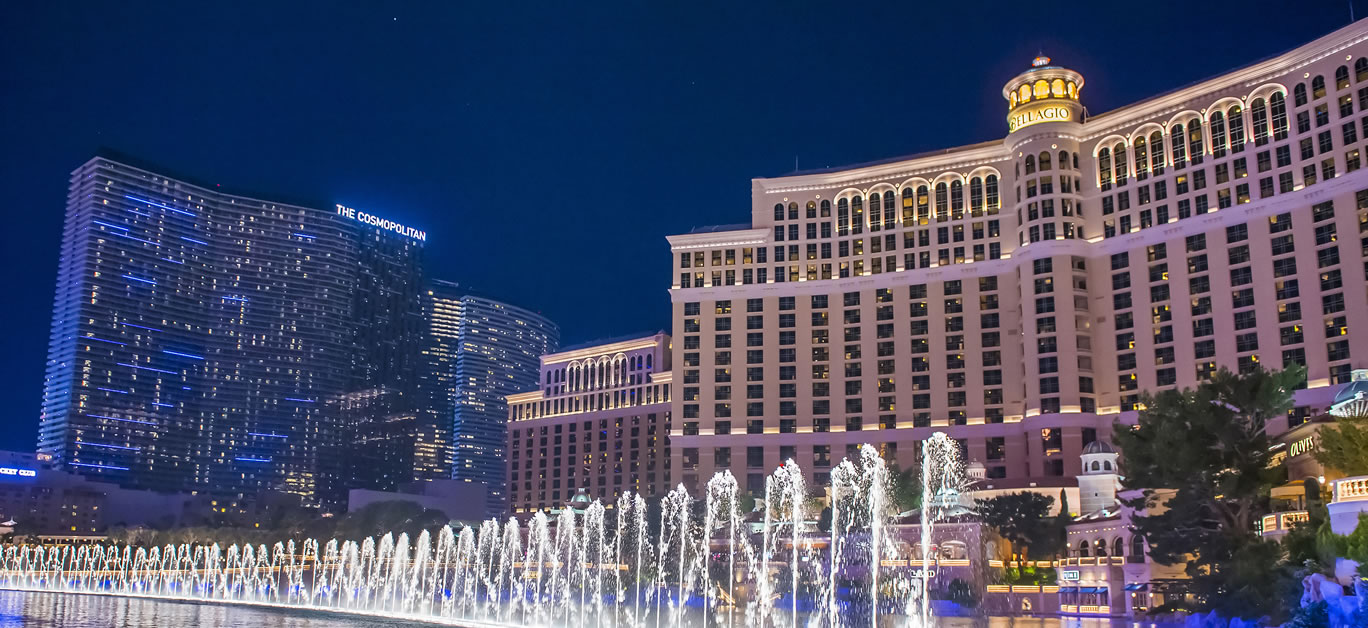 Bellagio hotel and the dancing fountains in Las Vegas on April 13 2016