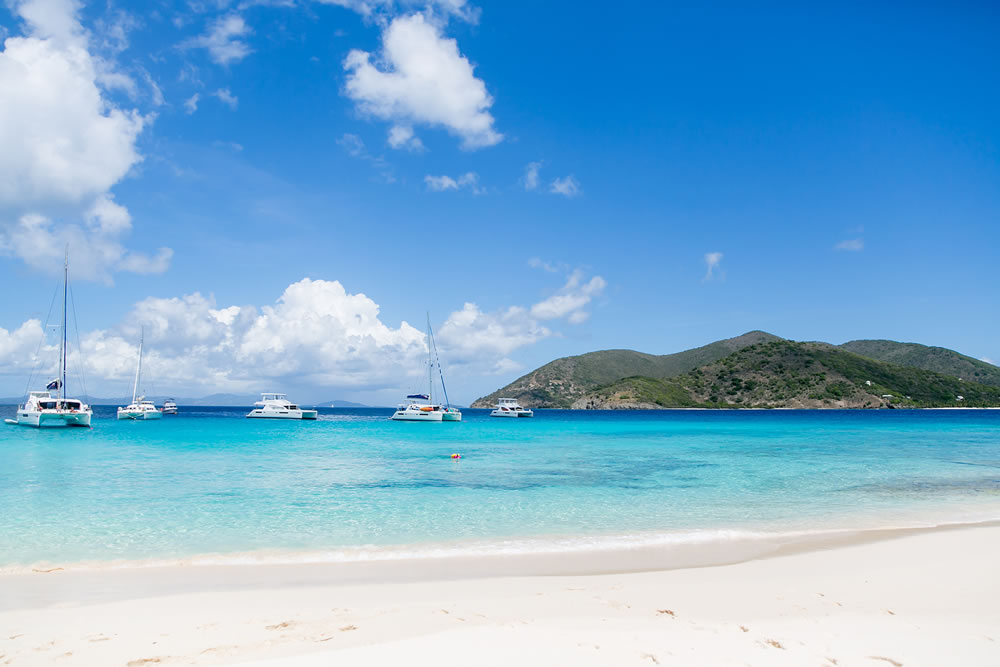 British Virgin Island vacation with sandy beaches and sail boats