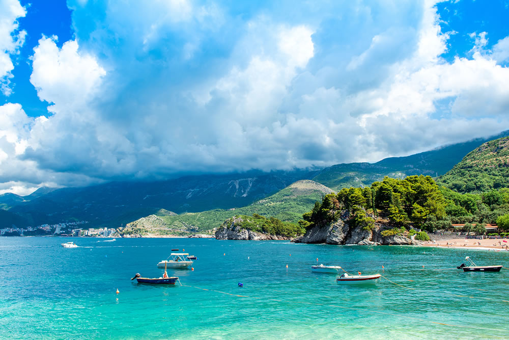 Beautiful summer landscape of the Adriatic coast in The Budva Riviera