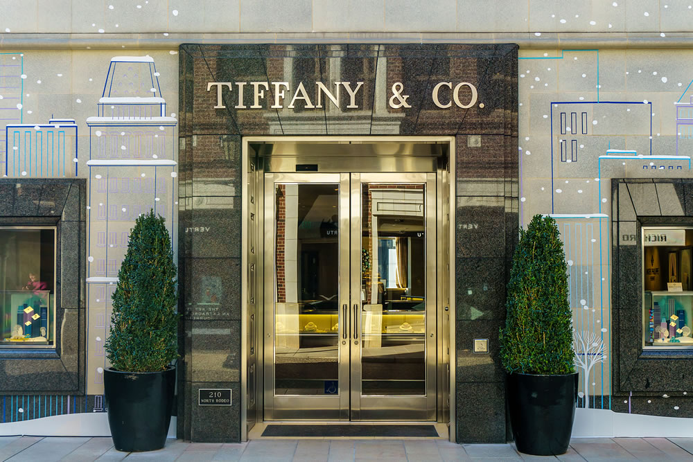 Tiffany & Company store exterior. Tiffany's is an American multinational luxury jewelry and specialty retailer.