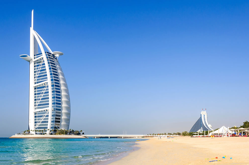 View of the Burj Al Arab Hotel from Jumeirah Beach