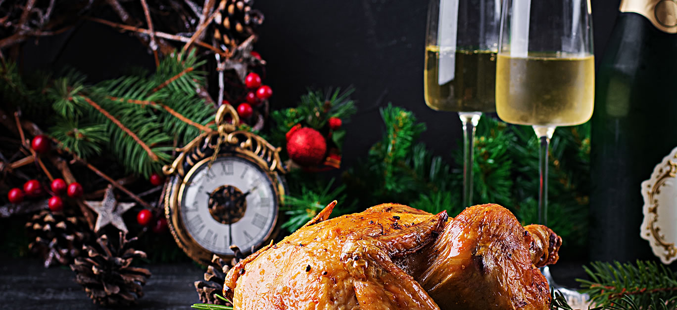roast turkey and wine