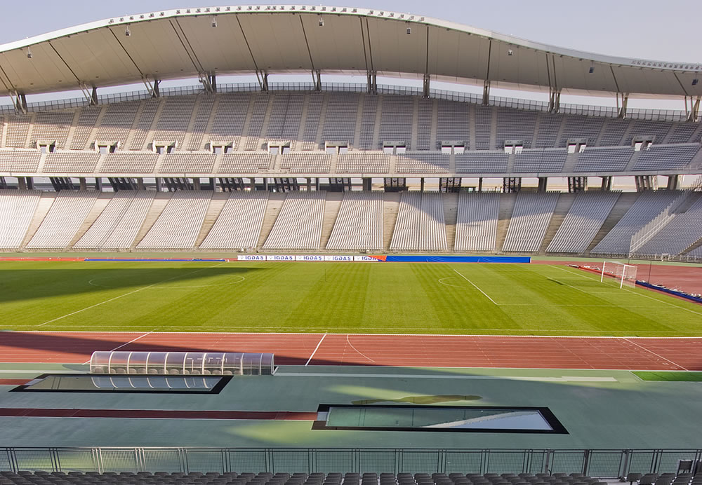 empty olympic stadium and the seats in Istanbul