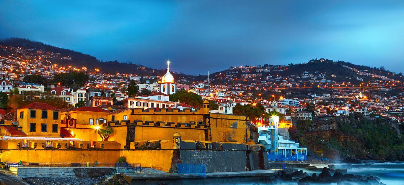 View of old castle Fortaleza de Sao Tiago. Funchal, Madeira, Portugal
