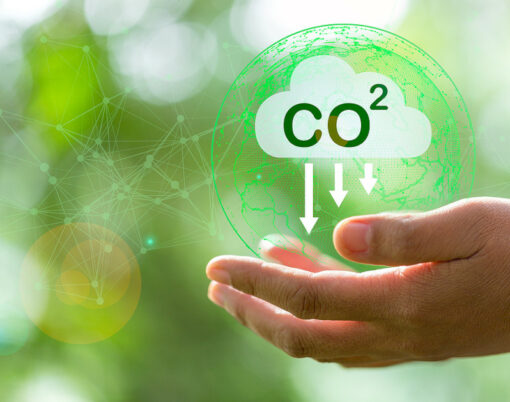 Developing sustainable CO2 concepts and low reduce CO2 emissions and carbon footprint to limit global warming and climate change