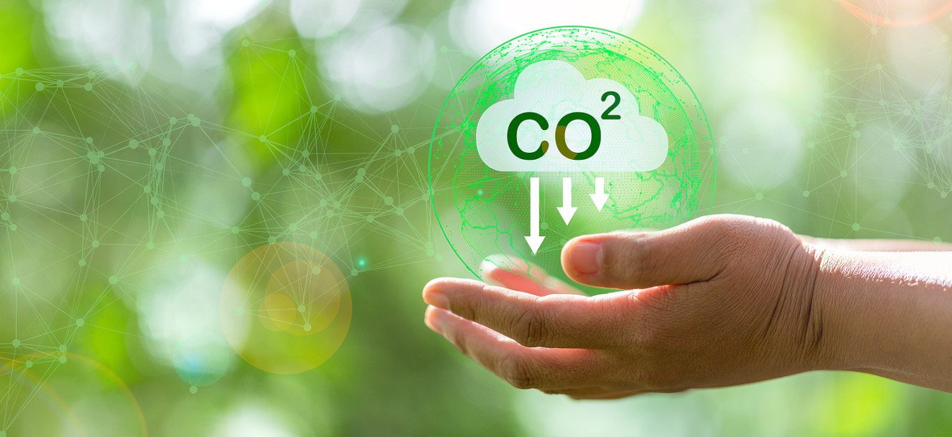 Developing sustainable CO2 concepts and low reduce CO2 emissions and carbon footprint to limit global warming and climate change