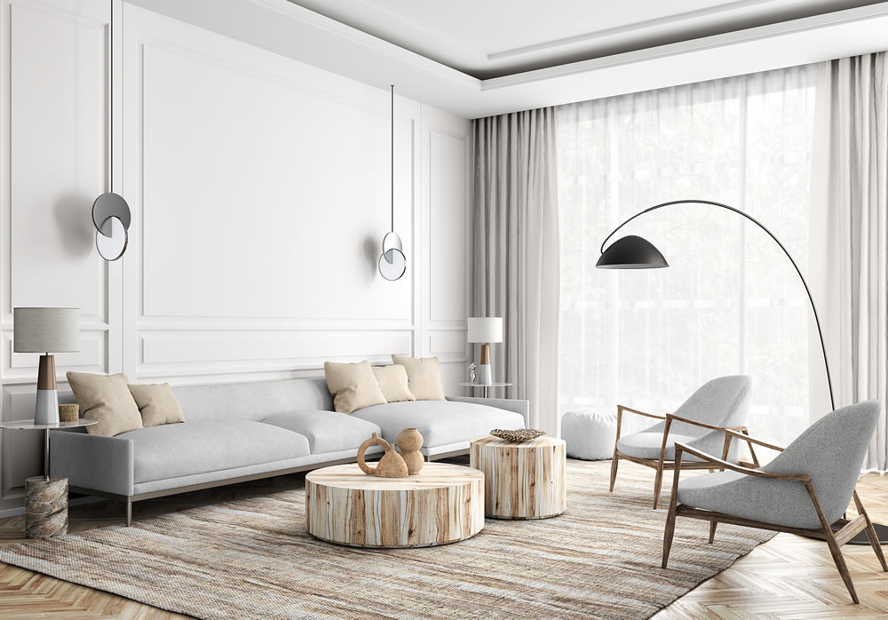 Modern interior design of cozy apartment
