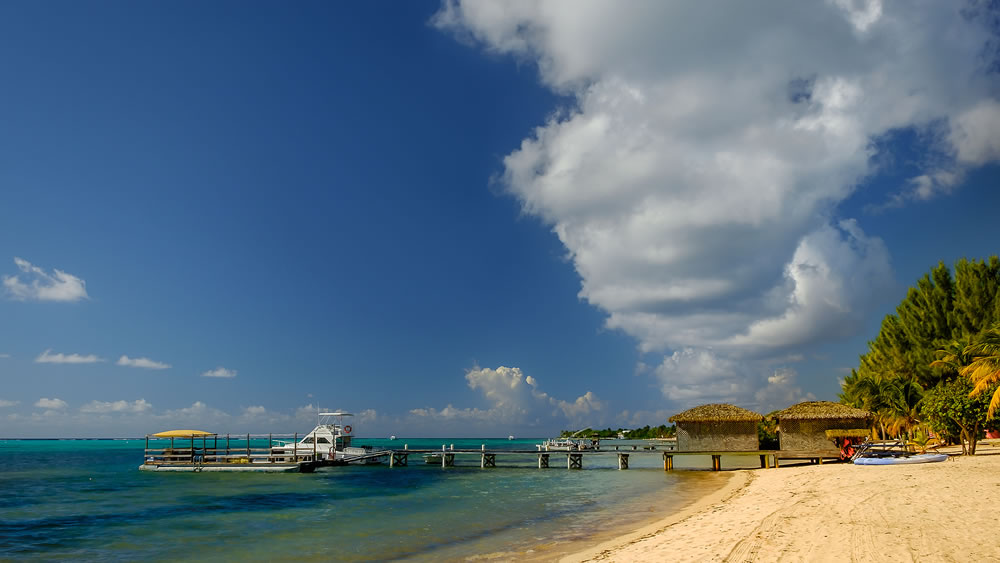 Pier on South Hole Sound, Little Cayman, Cayman Islands