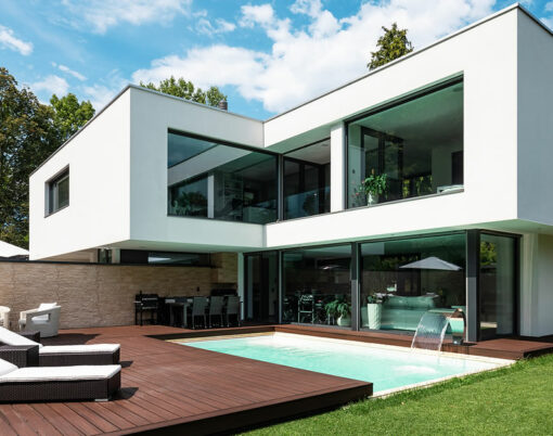 bigstock-Exterior-modern-white-villa-wi-252659632