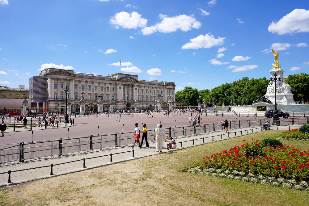Buckingham Palace and Victoria Memorial in London, England