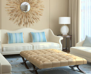 Modern living-room interior. Classic style. 3d render.