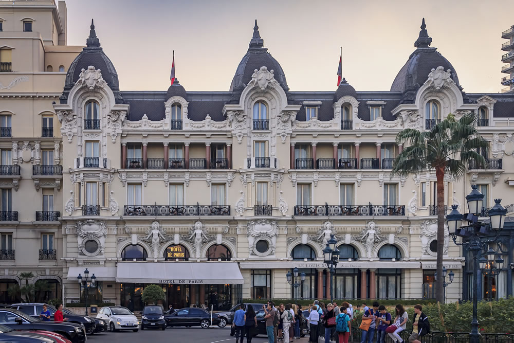 Hotel de Paris, famous luxury art nouveau hotel on Place du Casino near the Grand Casino