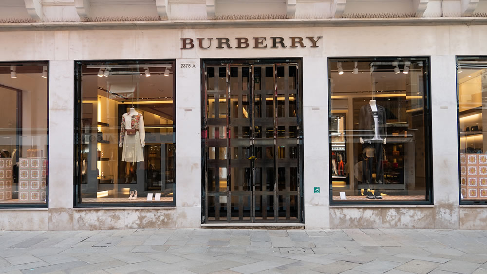 a burberry shop window that recently opened in Venice