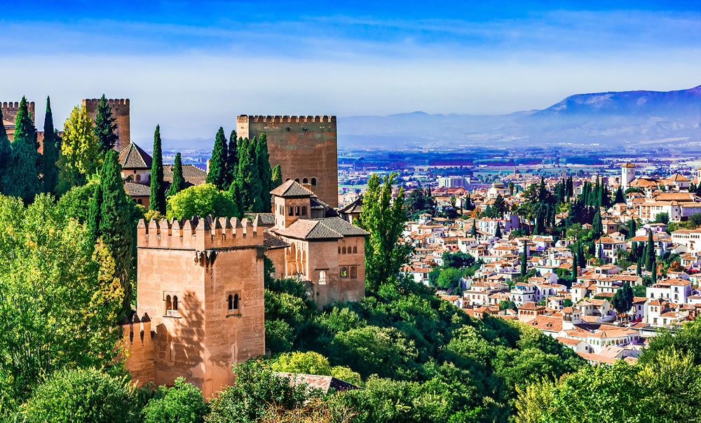 Granada, Andalusia, Spain, Europe Overview of the Alhambra