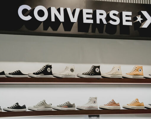 Converse brand retail shop logo signboard on the storefront in the shopping mall
