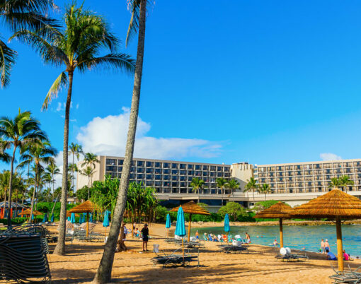 Turtle Bay Resort with unidentified people on Oahu
