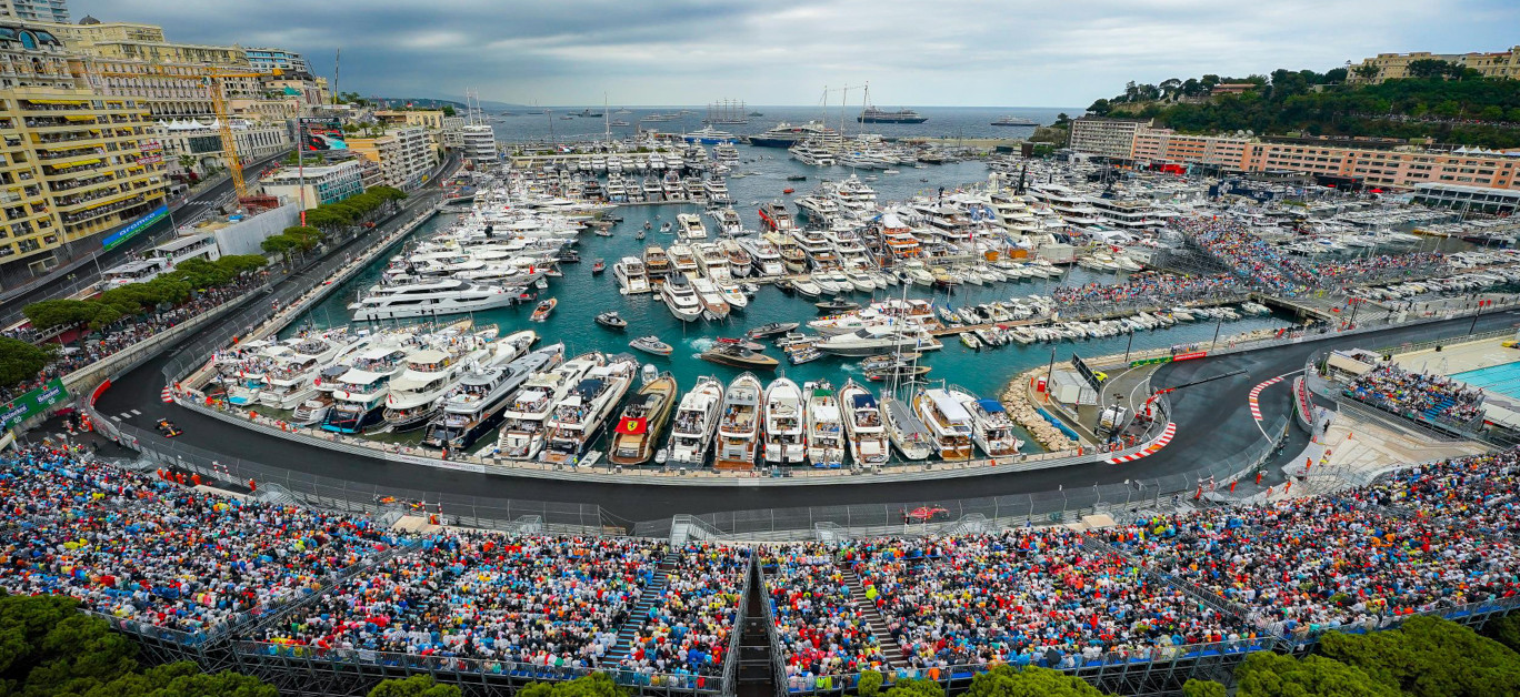 Superyachts line up for this weekend's Monaco Grand Prix