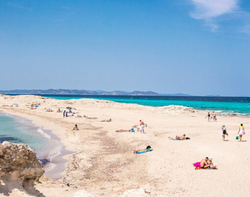 The beach of Ses Illetes Formentera, Spain