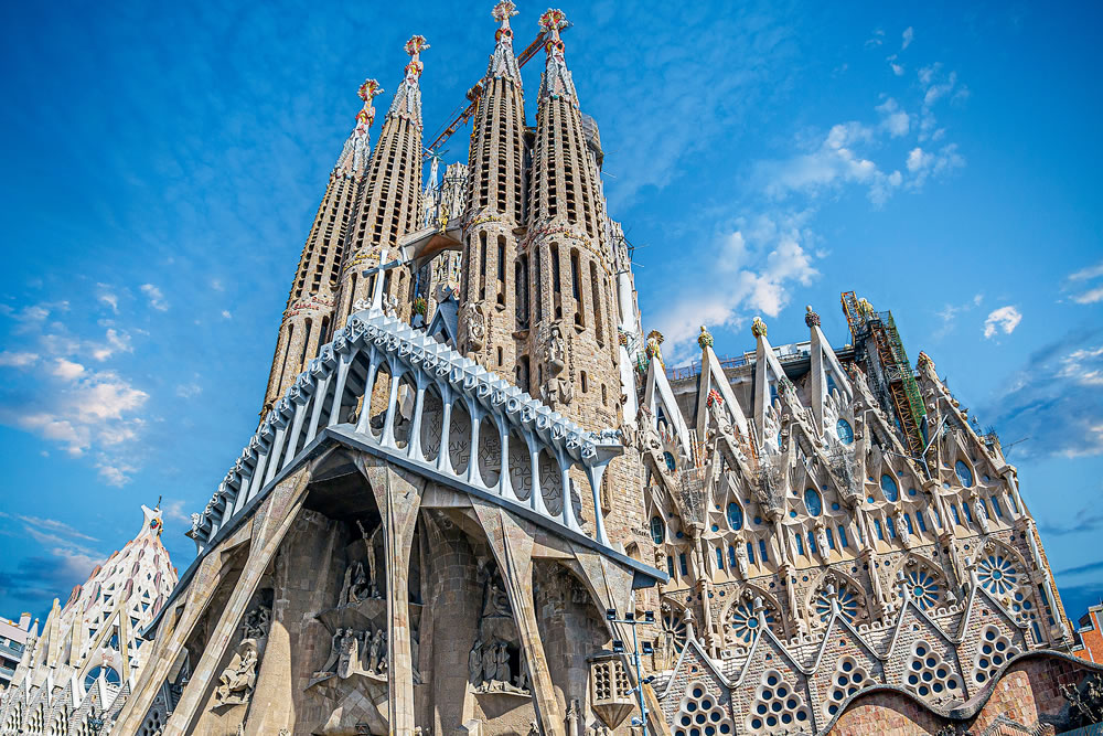 Exterior of the famous cathedral La Sagrada Familia
