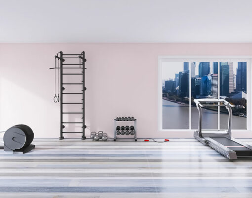 Home gym interior 3d render, 3d illustration