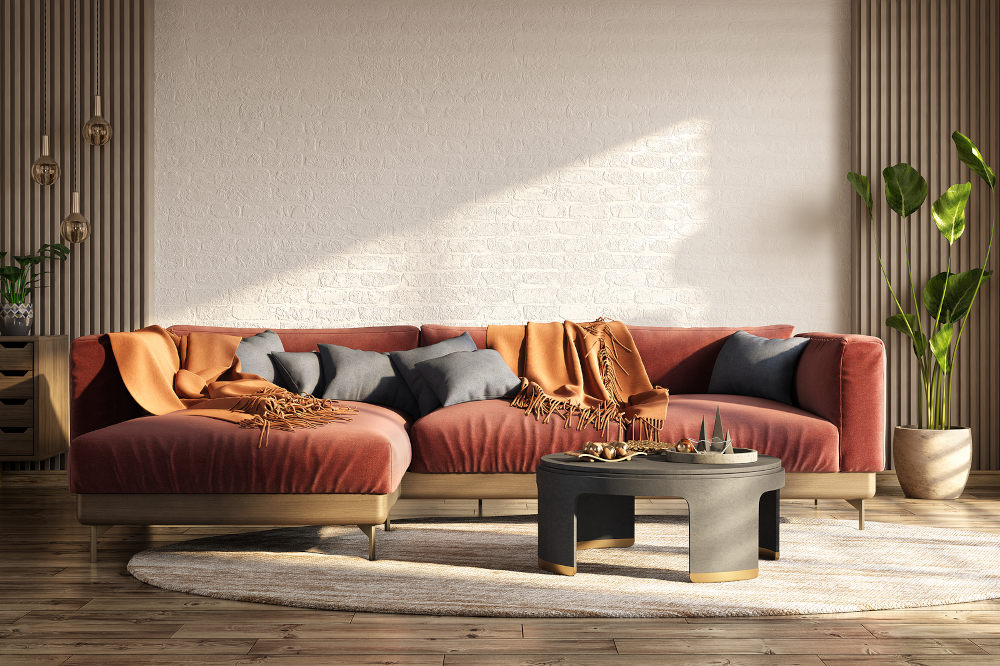 bold colour living room