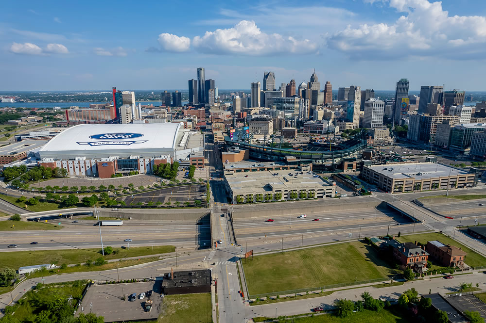 Ford Field is a domed American football stadium located in Downtown Detroit
