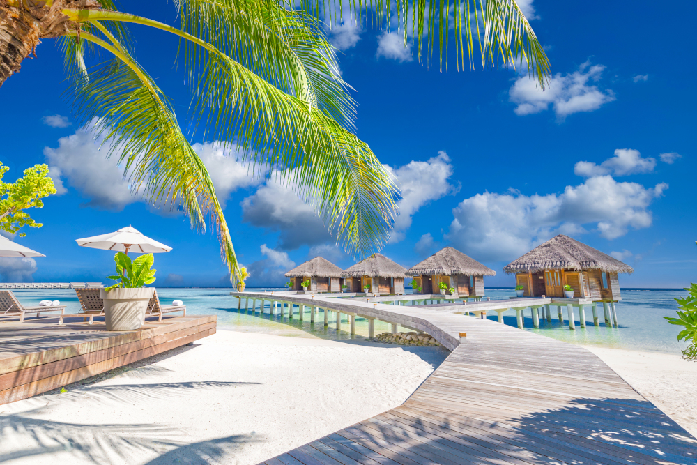 Maldives island beach vacation, exotic holiday
