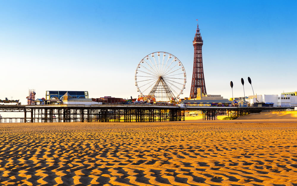 Blackpool Tower and Central Pier Ferris Wheel, Lancashire, England