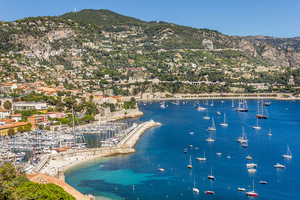 Aerial view of the Cap Ferrat, French Riviera