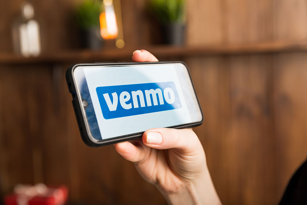 venmo on the phone display isolated.