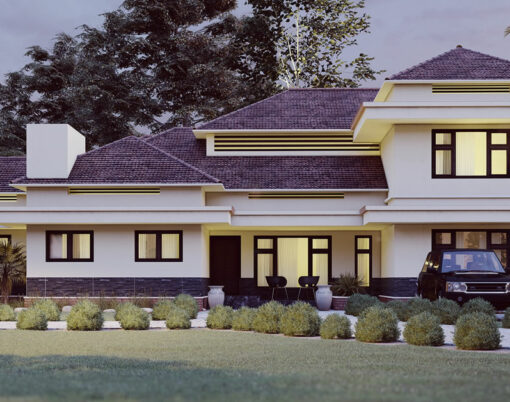 3d beautiful luxurious house exterior render