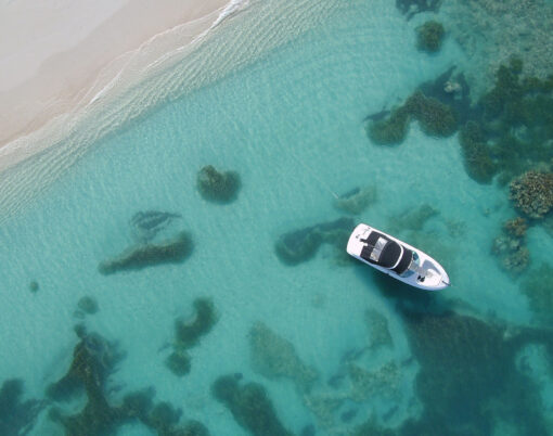 Anchoring off a beach in barbuda
