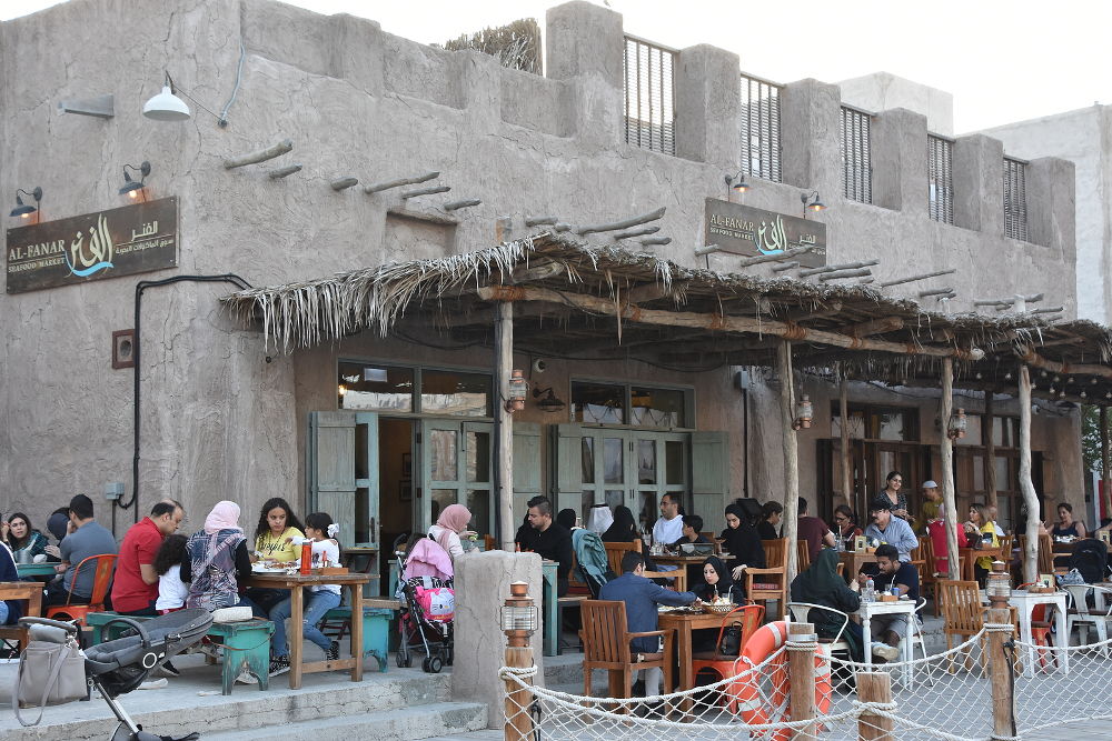 Al Fanar Seafood Market at Al Seef in Dubai, UAE