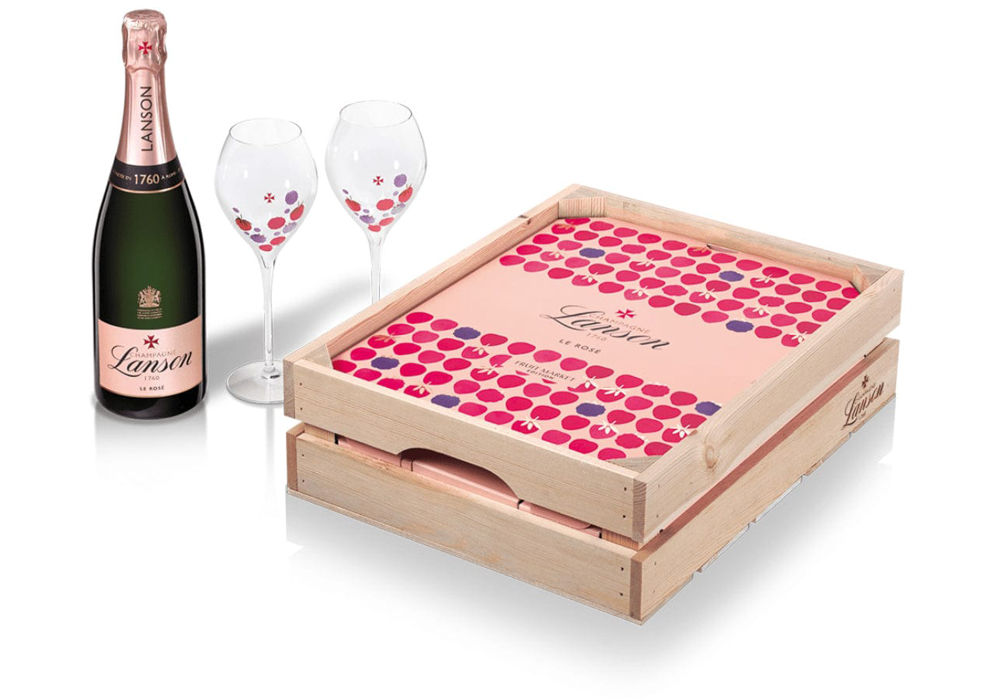 Lanson Rose Champagne Fruit Market Gift Set