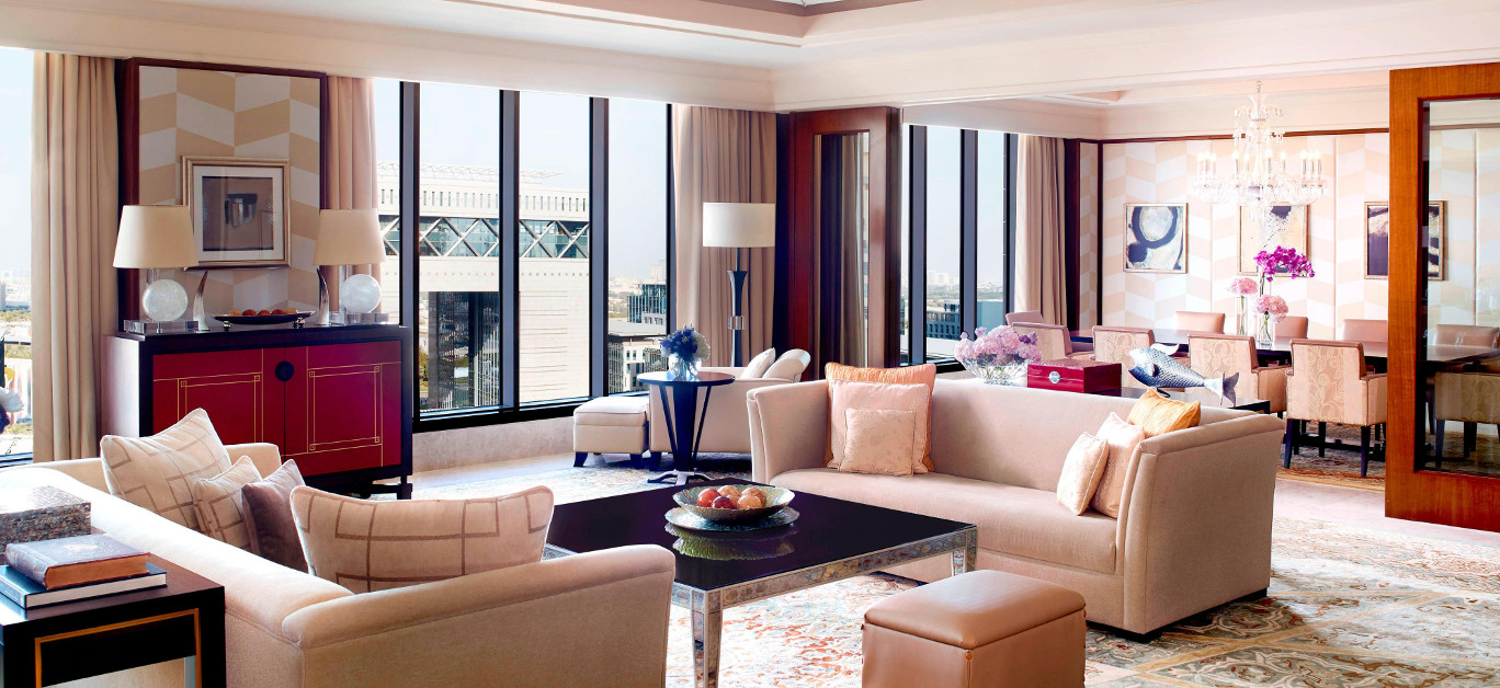 Royal Suite Living Room at The Ritz-Carlton DIFC