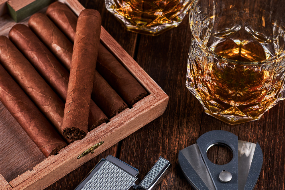 cigars and cigar cutter