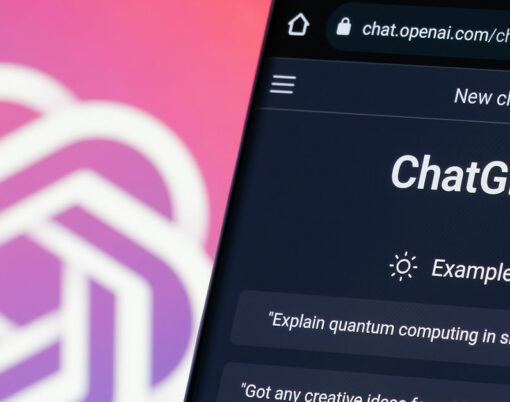 ChatGPT, a prototype AI chatbot developed by OpenAI, on a smartphone screen