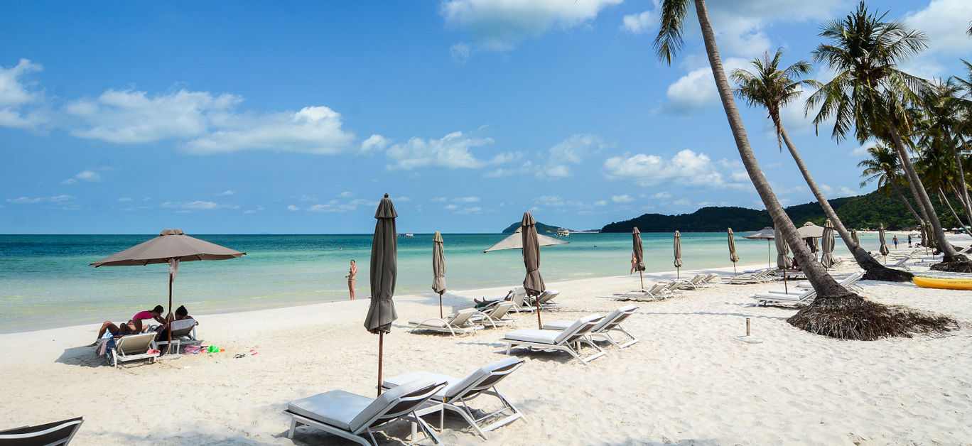 Relaxing chairs on the beach in Phu Quoc Vietnam
