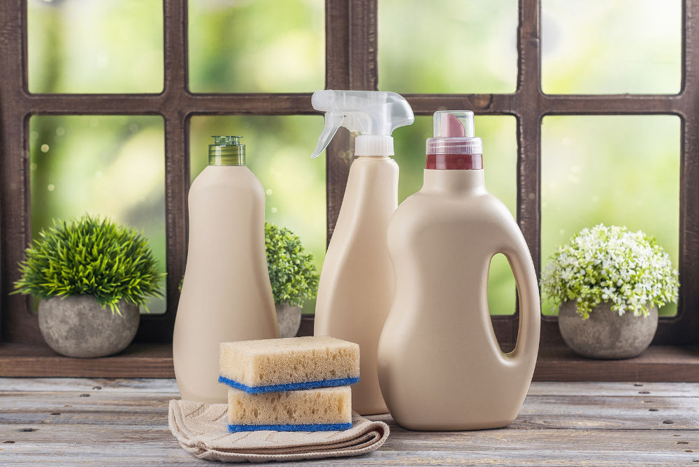 Eco-Friendly natural cleaners, Cleaning products and tools set