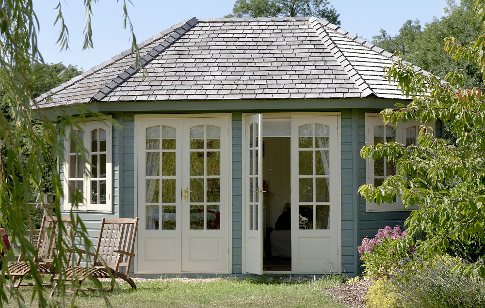 Summerhouse captured in beautiful country garden setting
