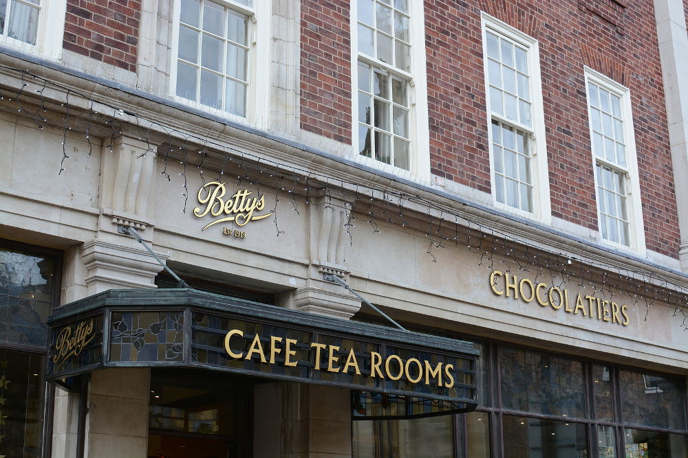The Famous Betty's tea rooms in Helena's Square, York, UK