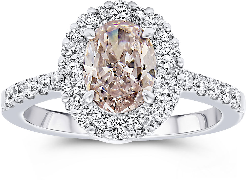 Platinum pink diamond ring