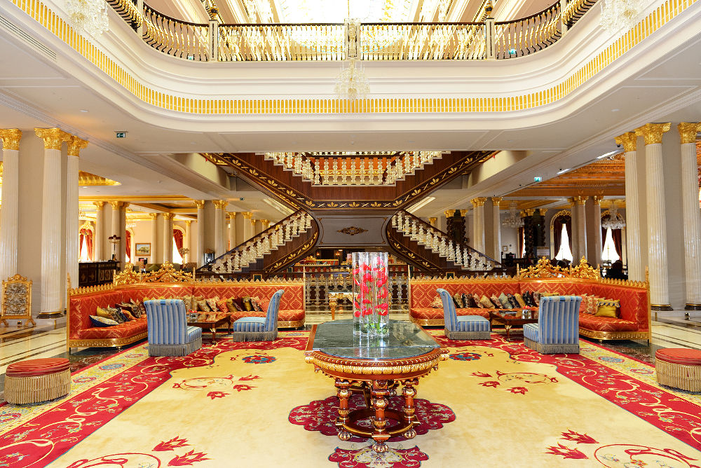 The Lobby of Mardan Palace luxury hotel it is considered Europe's most expensive luxury resort