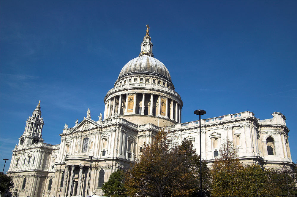 St Paul's Cathedral in London, England, UK, built after The Great Fire Of London of 1666, is Christopher Wren's masterpiece and one of the foremost tourist attractions in London