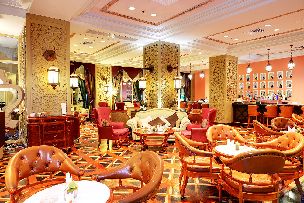 The restaurant interior of luxury hotel Ajman UAE