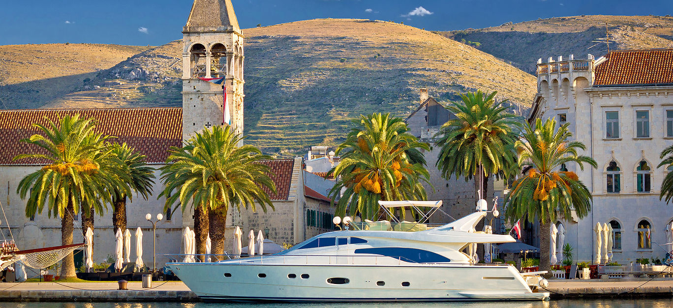 Town of Trogir yachting waterfront UNESCO world heritage site in Dalmatia Croatia