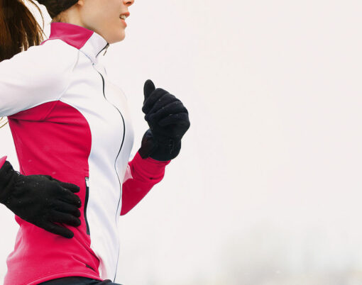 Winter running athlete woman