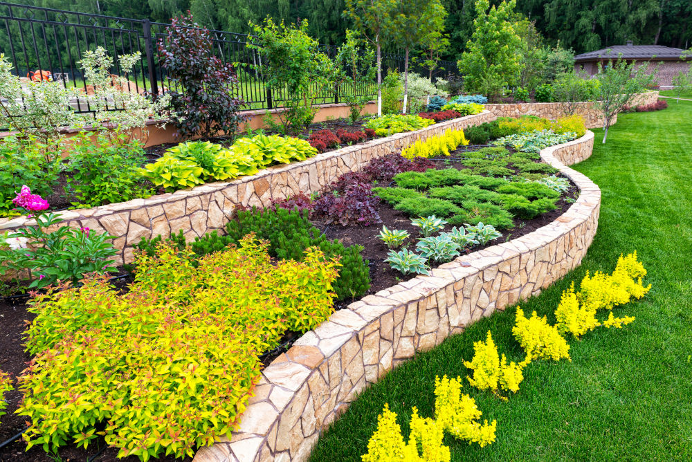 A natural flower landscaping in home garden